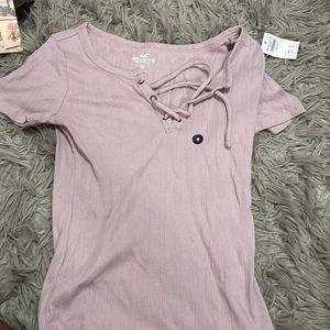 All purple v-neck shirt